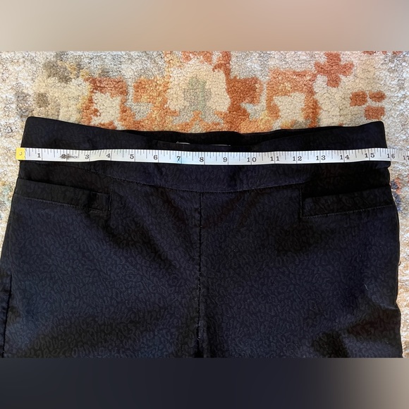 Valerie Stevens Cheetah Print Black Dress Trousers Size 12 Petite - Picture 7 of 8